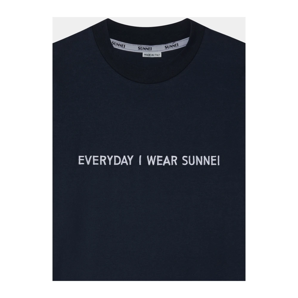 Sunnei Blauw Everyday T-Shirt Blue Heren