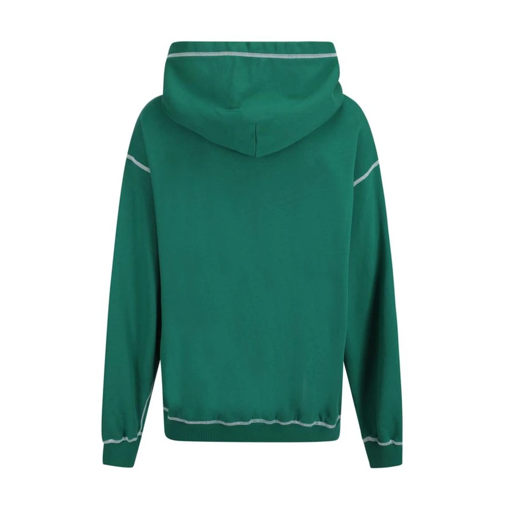 Dolce & Gabbana Monogram Katoenen Hoodie met Trekkoord Green Heren