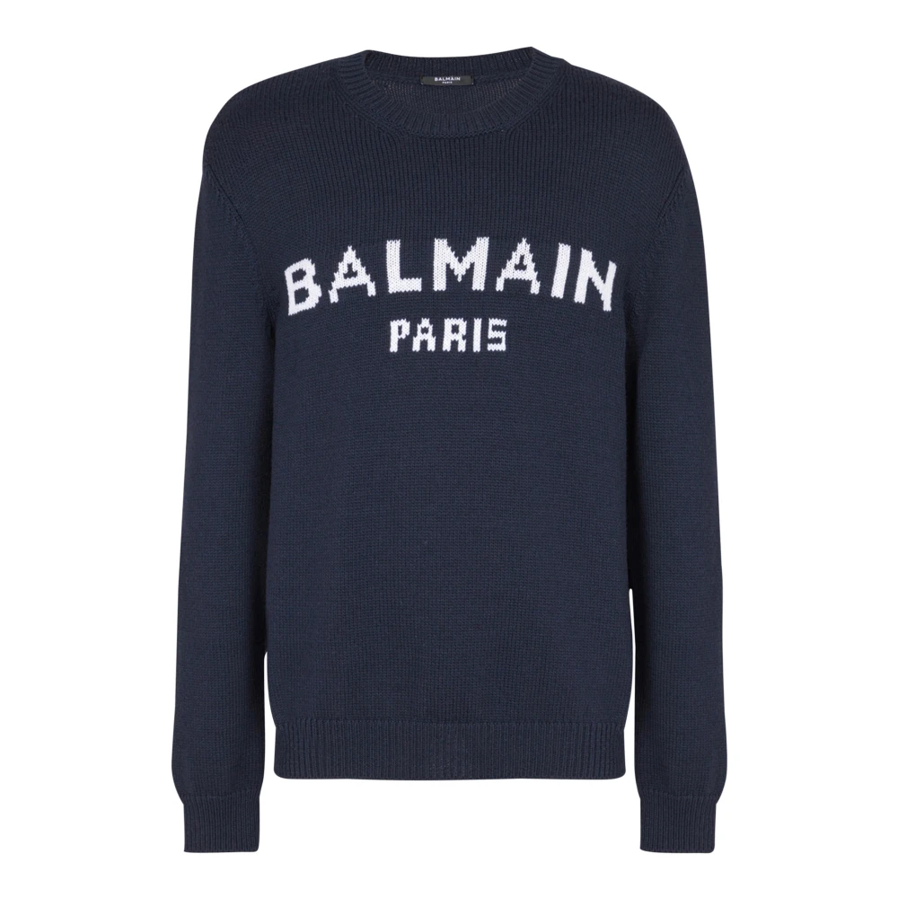 Balmain Wol Parijs trui Blue Heren