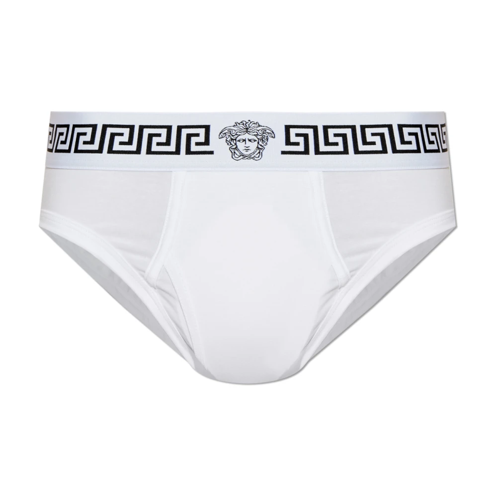 Versace Homme Blanc Sous-Vêtements, Taille: M Briefs En Jersey De Coton