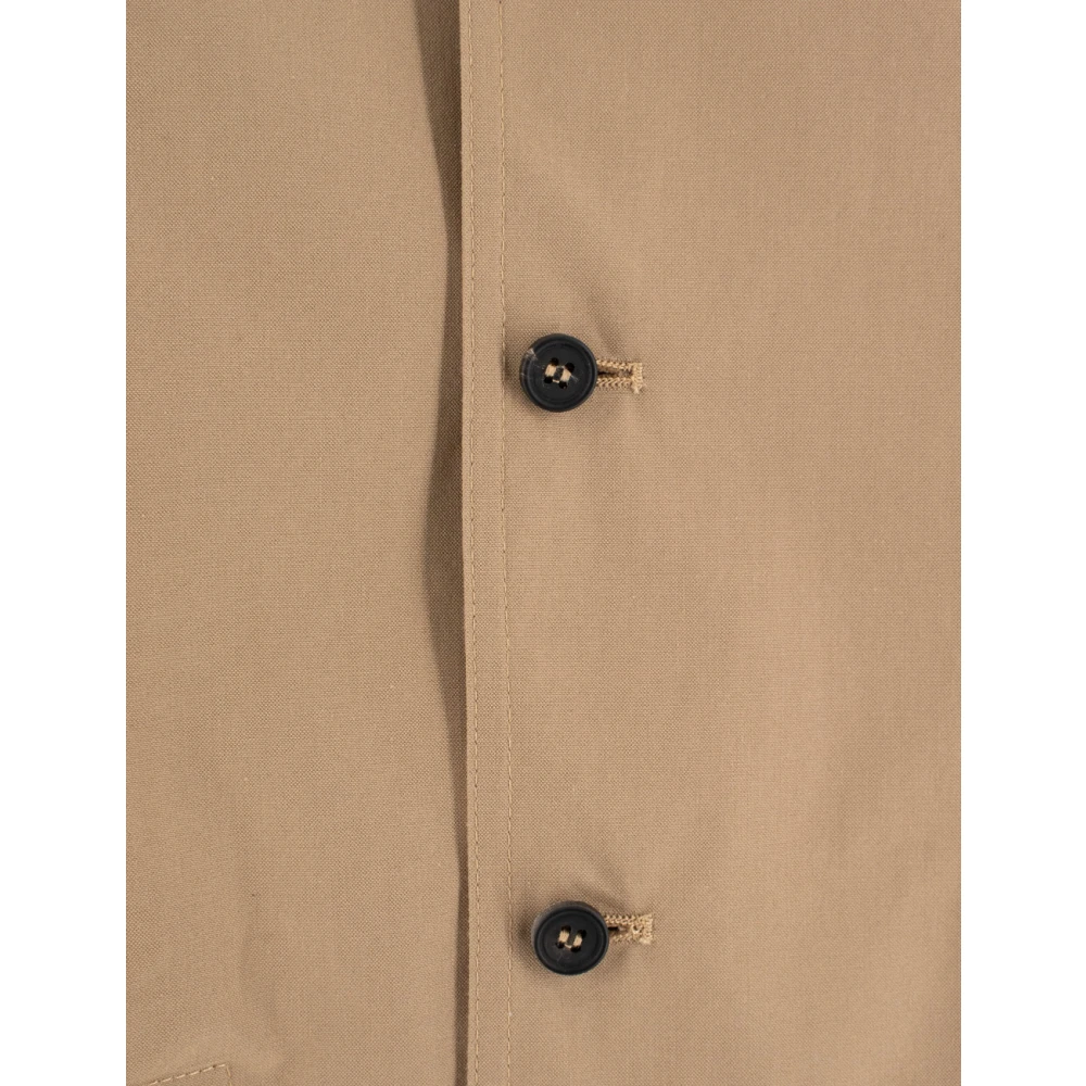 Fabiana Filippi Oversized Katoenen Jas met Voorzak Beige Dames