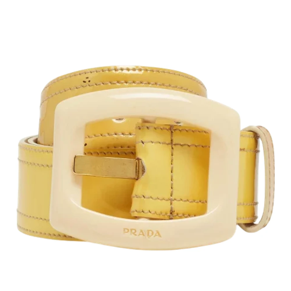Prada Vintage Pre-owned Leather belts Beige Dames