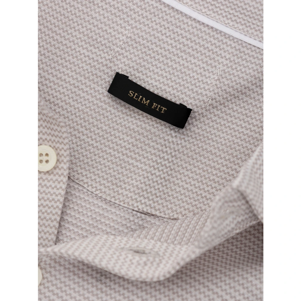 Corneliani Polo met korte mouwen en slim fit Beige Heren