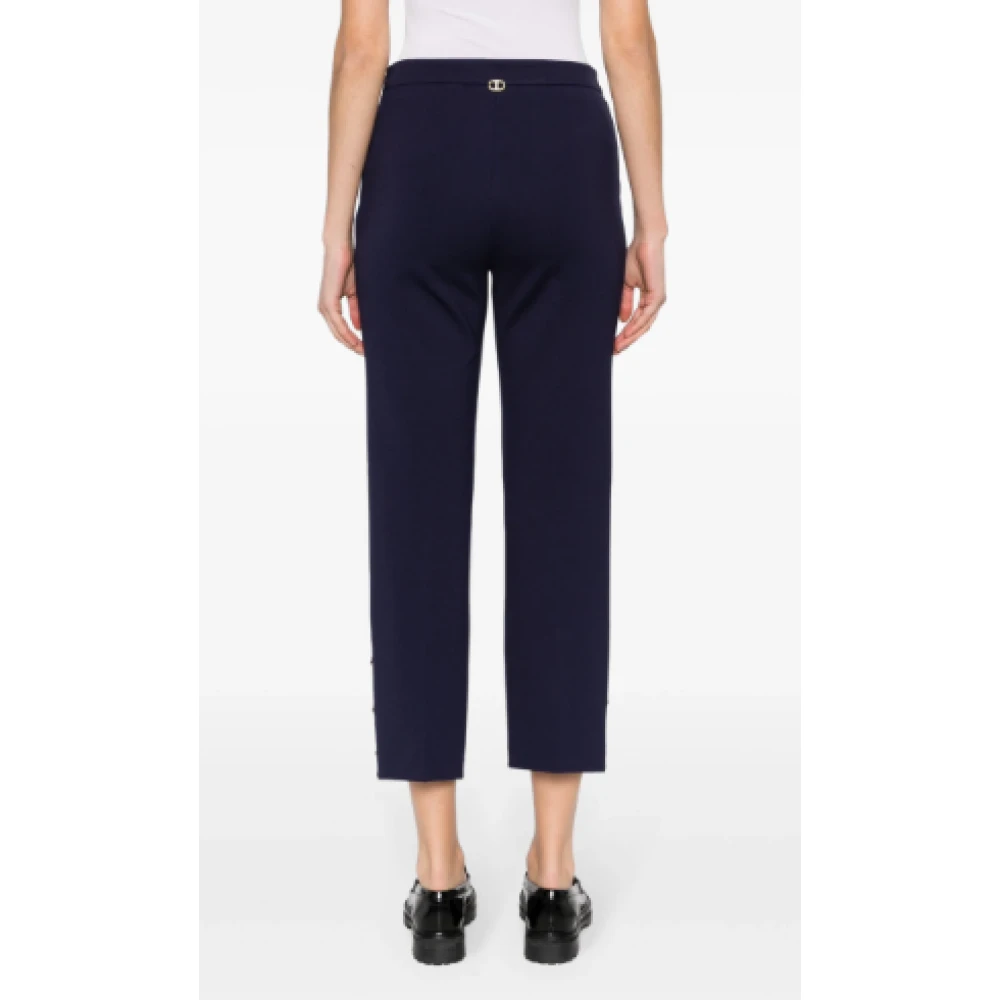 Twinset Cropped Trousers Blue Dames