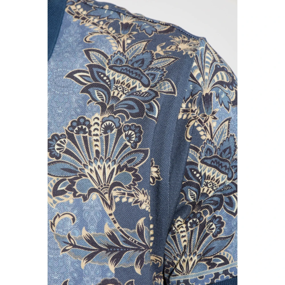 ETRO Polo met decoratieve print Blue Heren