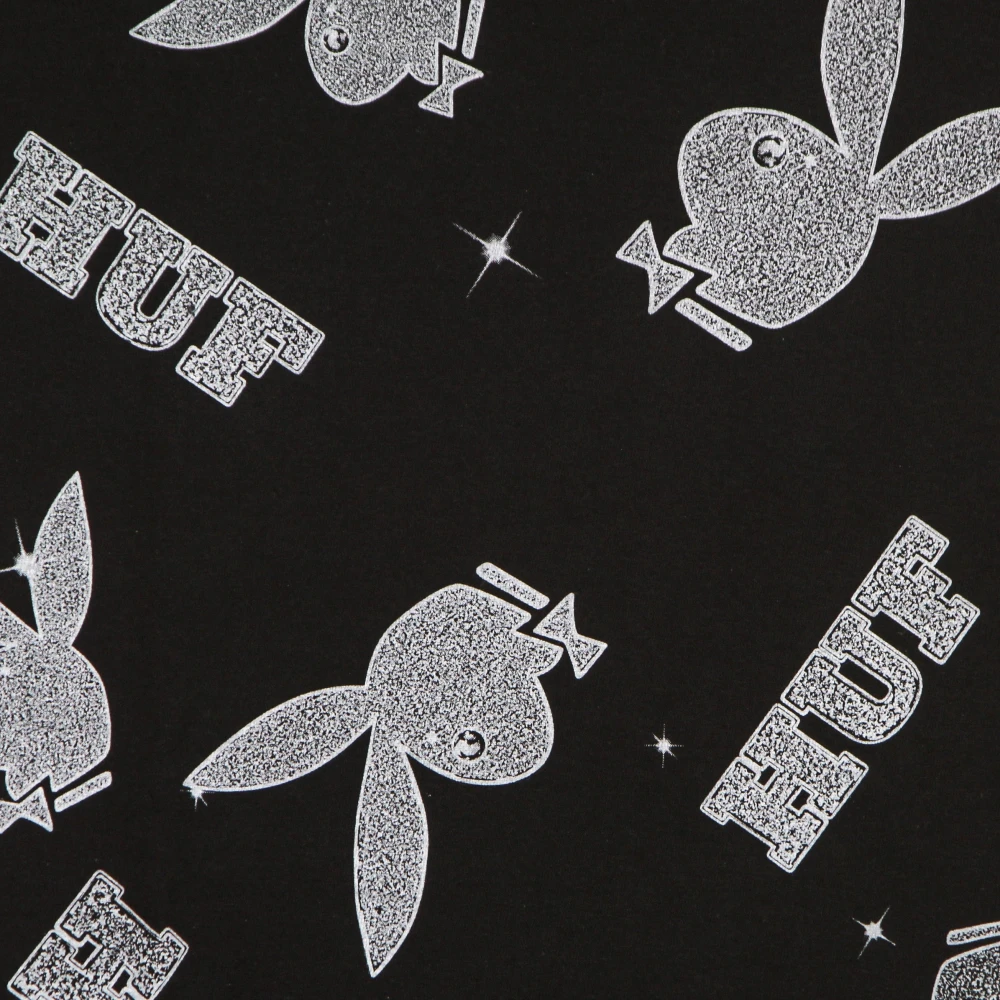 HUF Patroon Tee X Playboy Zwarte T-shirt Black Heren