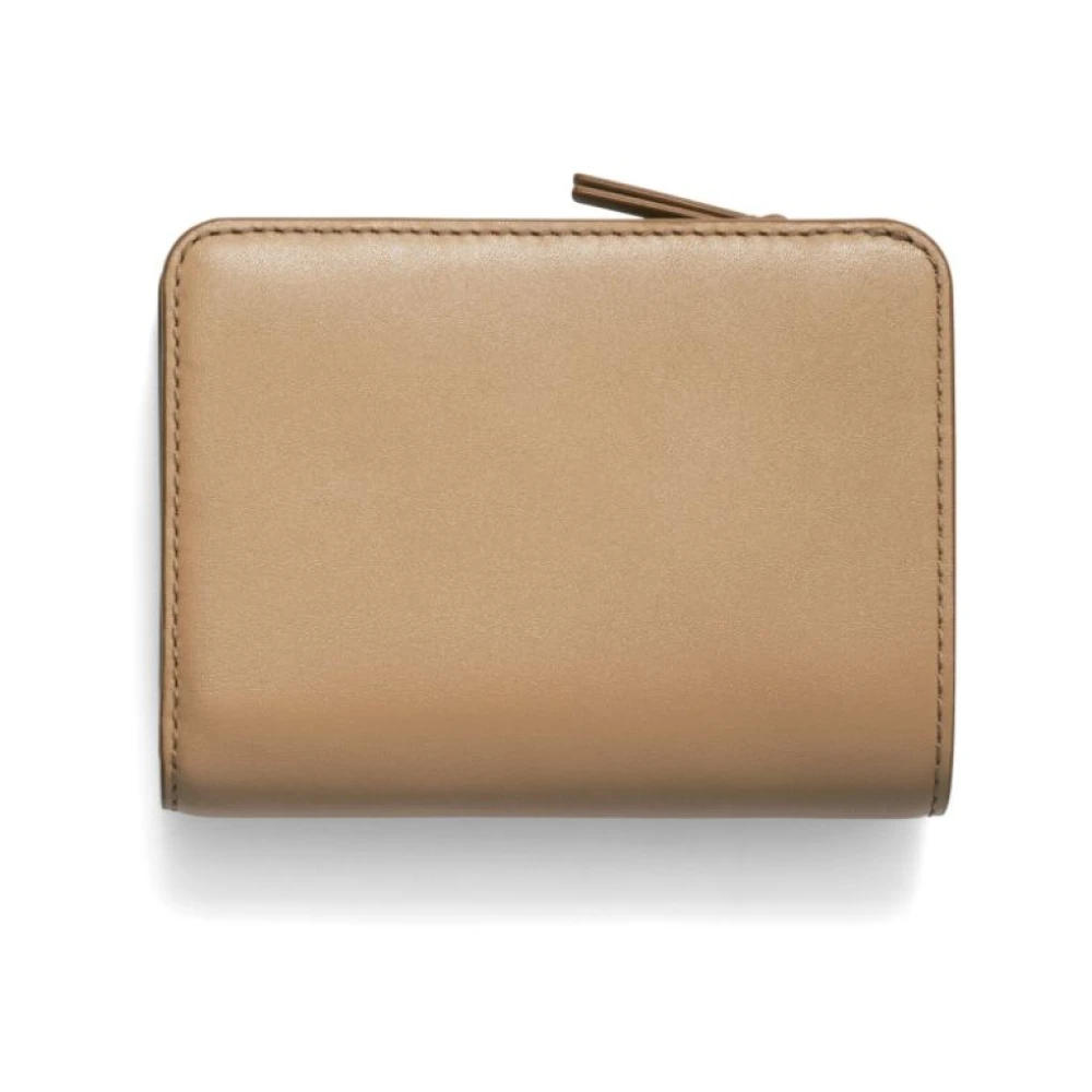 Marc Jacobs Beige Leren Bi-Fold Portemonnee Beige Dames