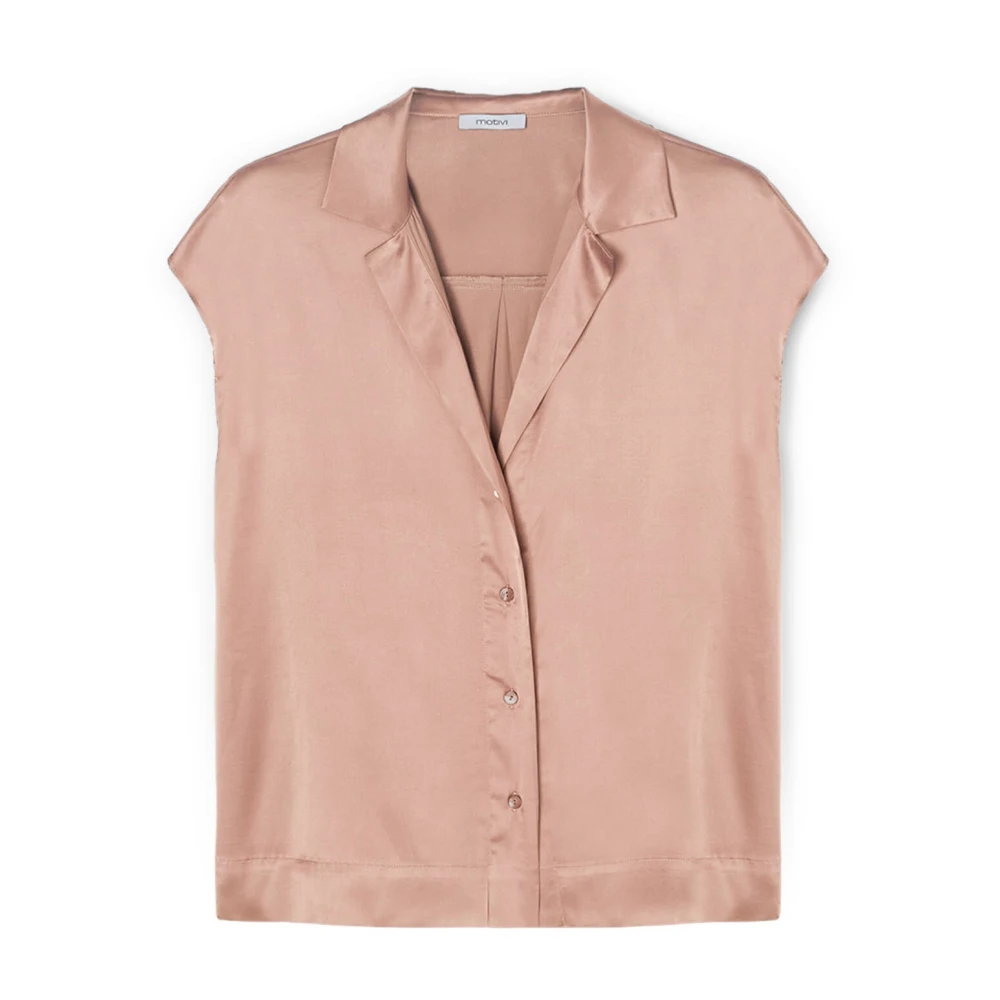 Motivi Satin Kimono Blouse met Vleermuismouwen Brown Dames