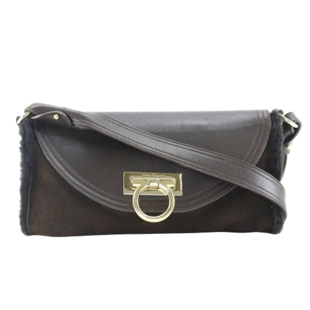 Salvatore Ferragamo Pre-owned Leather shoulder-bags Brown Dames