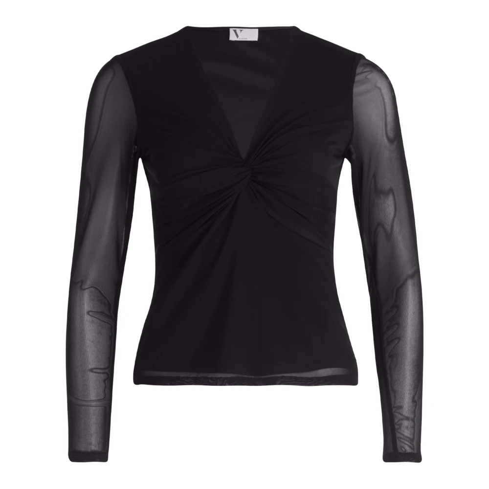 Vera Mont Elegante Shirt met Lange Mouwen en Ruches Black Dames