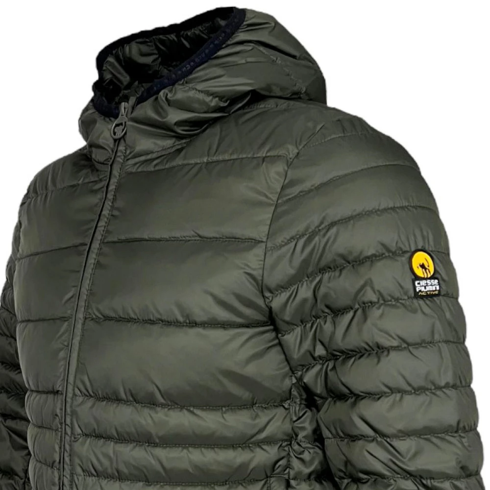 Ciesse Piumini Groene herenjas met ritssluiting en capuchon Green Heren