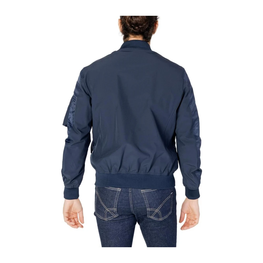 Blauer Blauwe Polyamide Jas met Polyester Voering Blue Heren