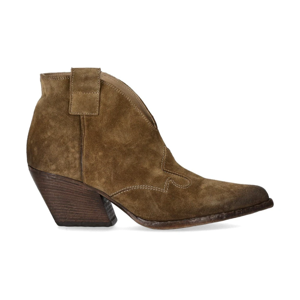 Elena Iachi Brun Vintage Mocka Texan Ankel Boot