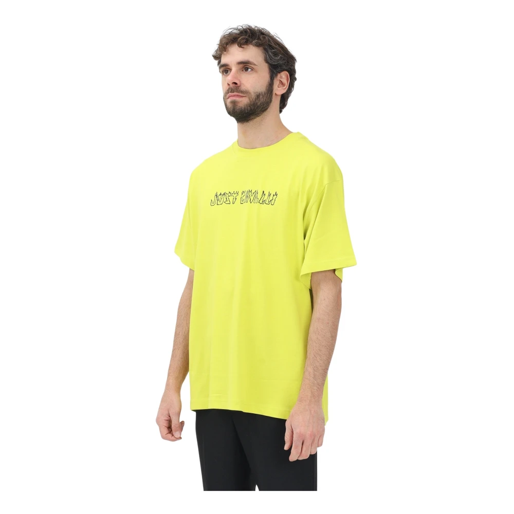 Just Cavalli Livlig T-shirt med korta ärmar Yellow, Herr