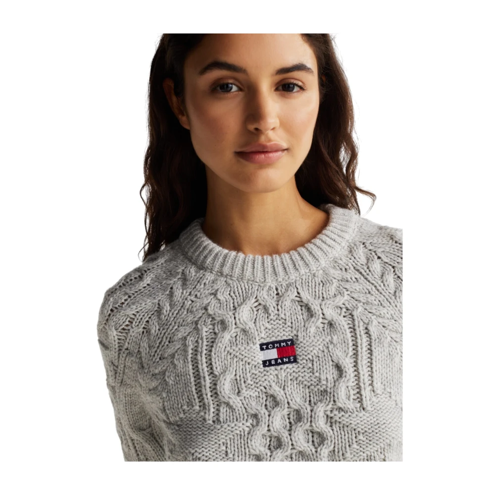 Tommy Jeans Gebreide trui met sterren Gray Dames