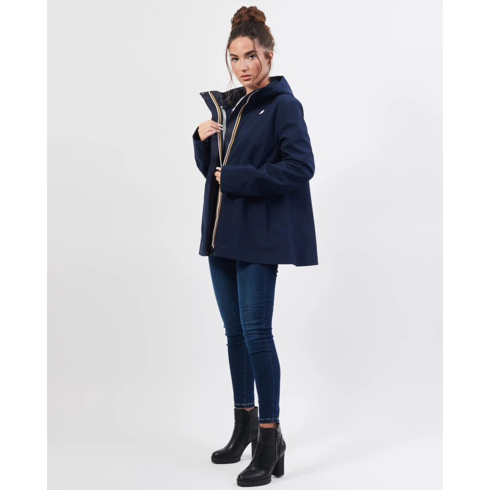 K-way Blauwe Waterdichte Jas Madalina Blue Dames