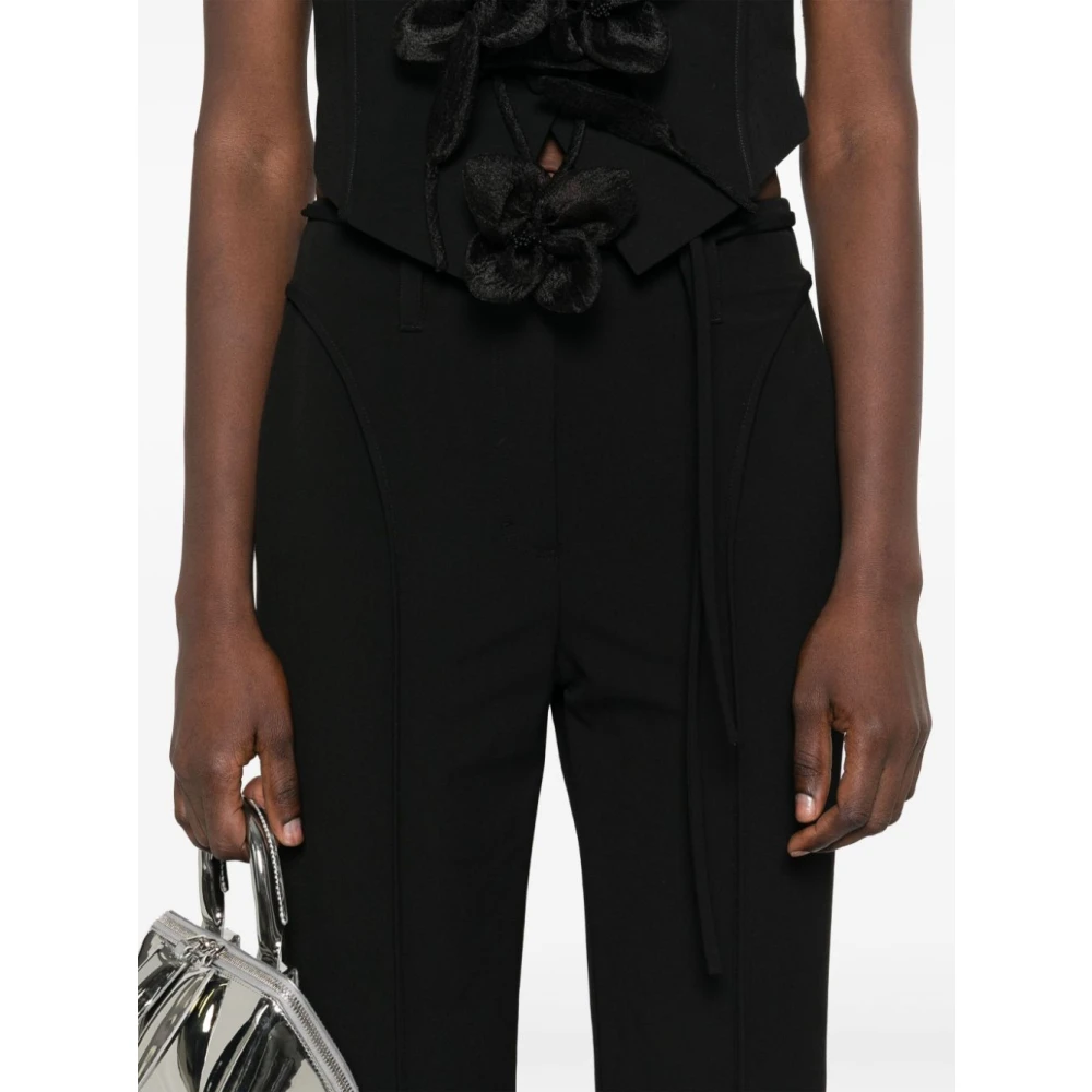Rotate Birger Christensen High Waisted Wide Rose Trousers Black Dames