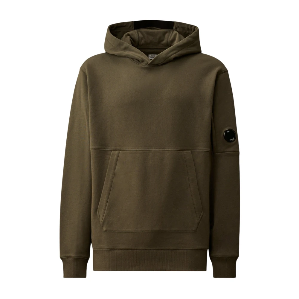 C.p. Company Men's Green Hoodies, 2XL, Diagonal Raised Fleece Lens Hoodie