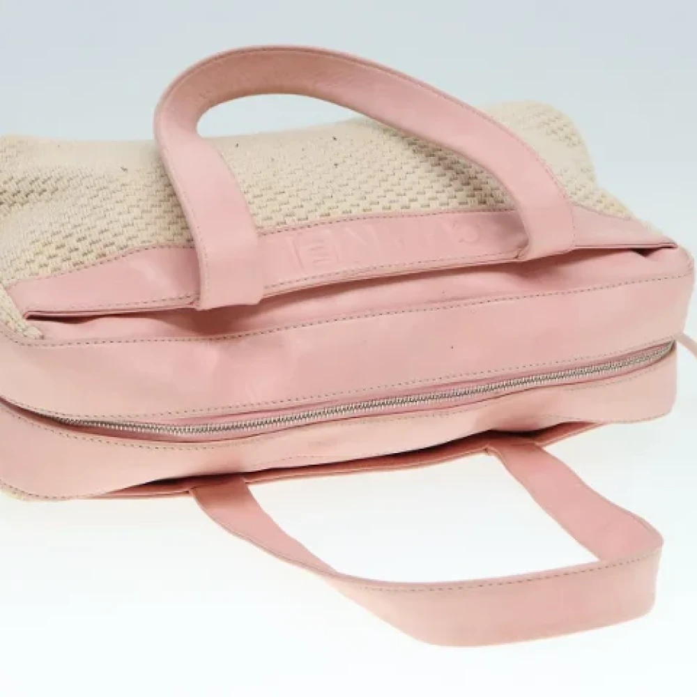 Chanel Vintage Pre-owned Cotton handbags Beige Dames