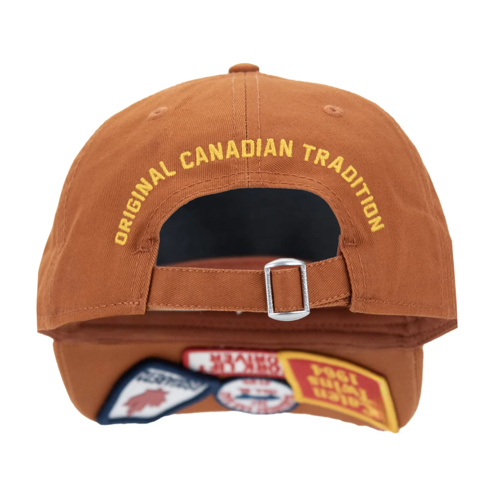 Dsquared2 Geborduurde Baseball Cap met Verstelbare Sluiting Orange Unisex