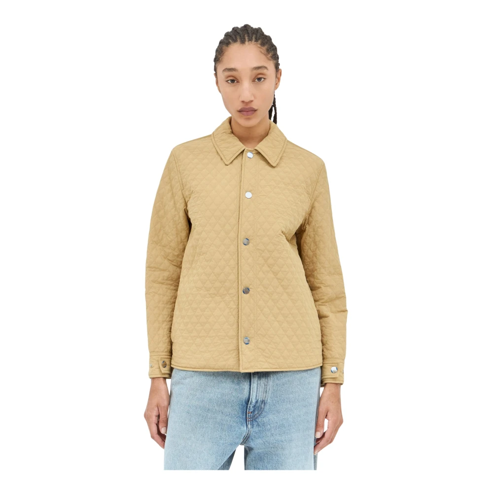 Burberry Geruite Omkeerbare Gewatteerde Jas Beige Dames