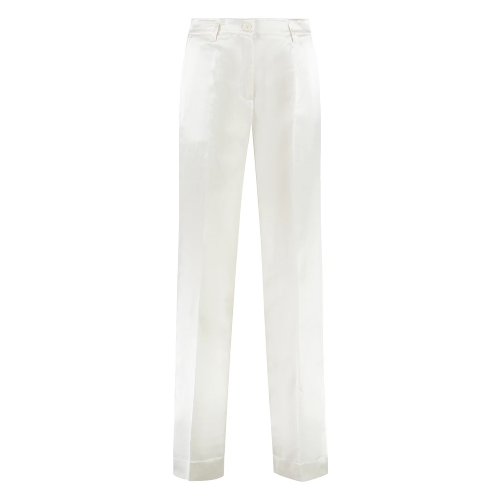 P.a.r.o.s.h. Viscose Zijden Broek met Zakken White Dames