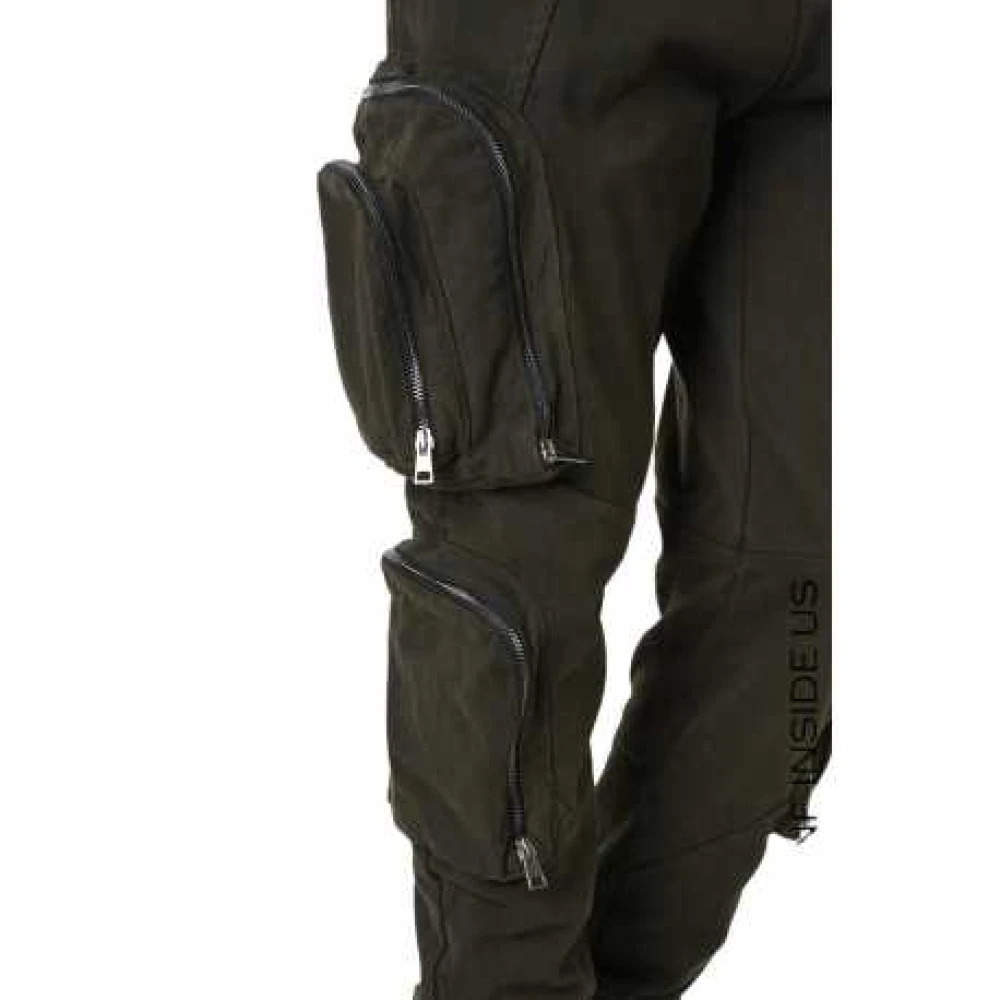 La Haine Inside Us Khaki Cargo Broek met Meerdere Ritszakken Green Heren