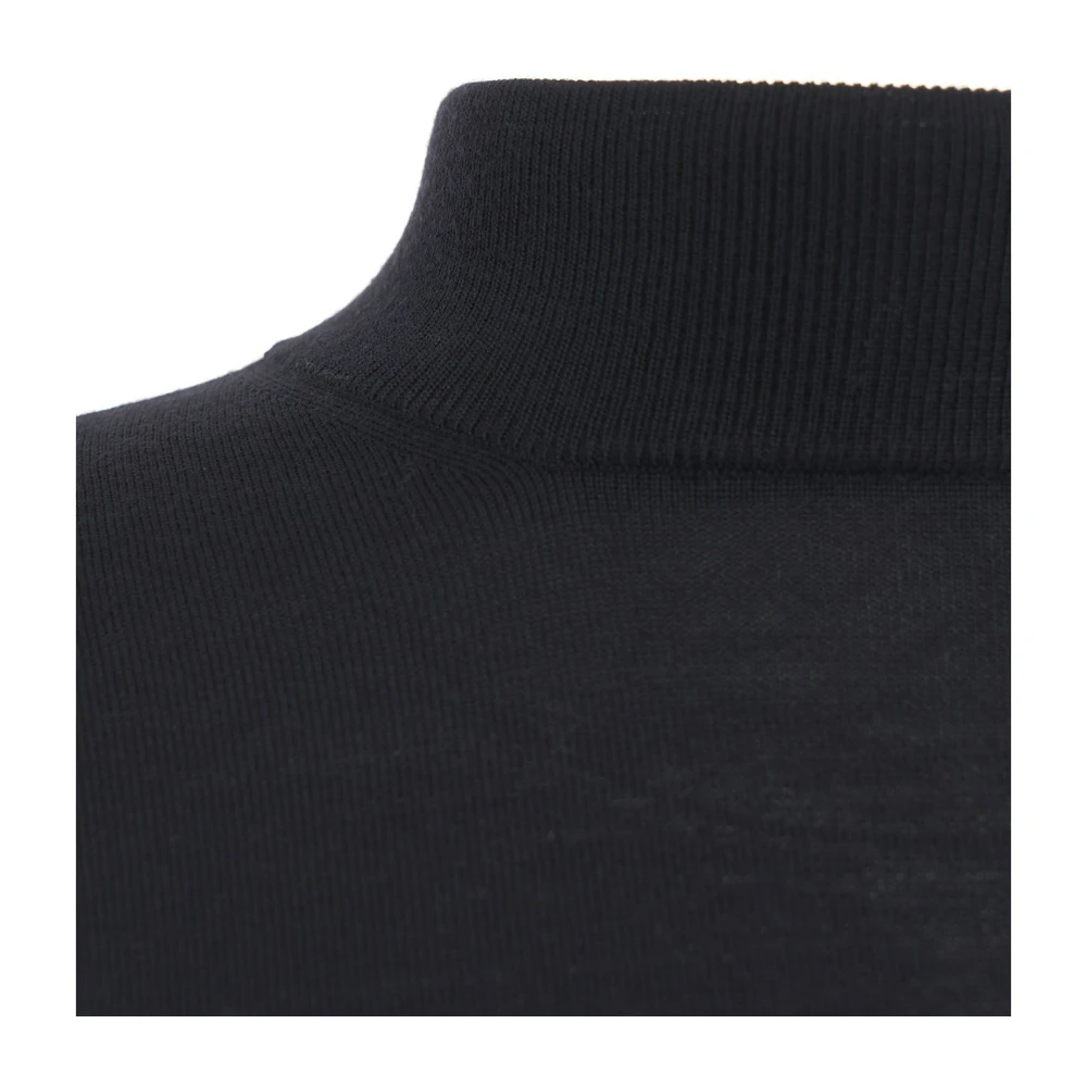Gender Merino Gebreide Hoge Kraag Trui Blue Heren