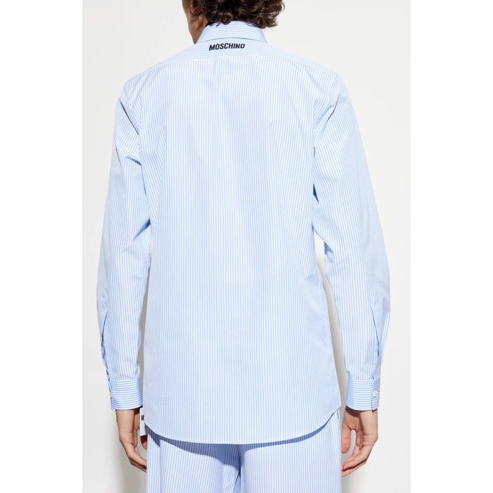 Moschino Shirt met streepjespatroon Blue Heren