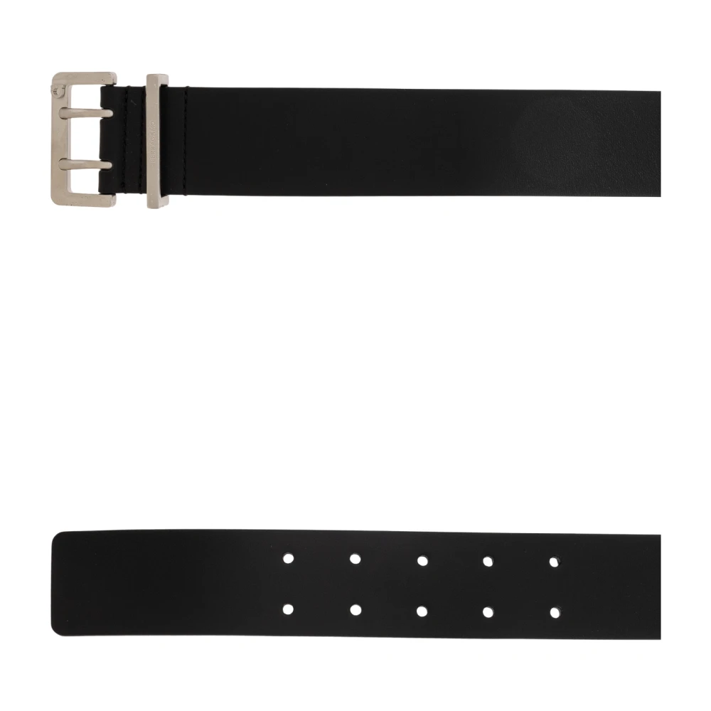 Salvatore Ferragamo Leren riem Black Heren