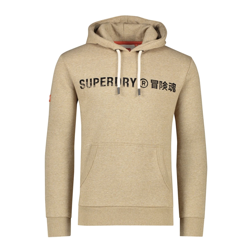 Superdry Beige Sweater met Capuchon Beige Heren