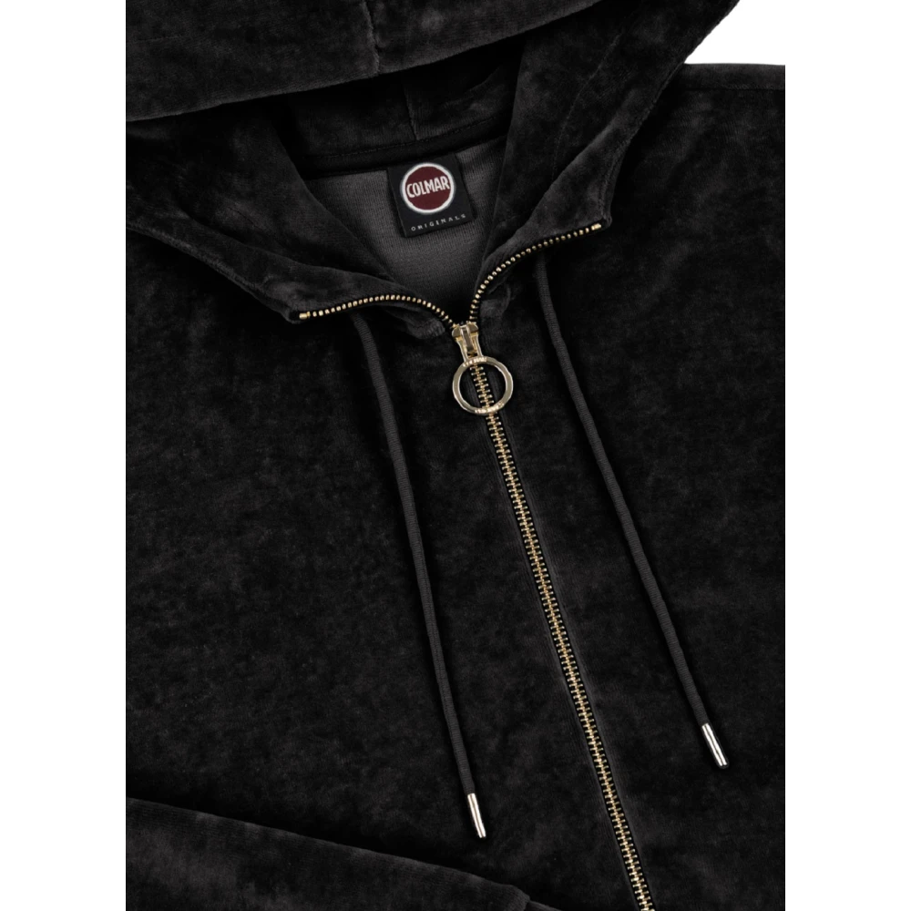 Colmar Zwarte Sweater met Capuchon en Rits Black Dames
