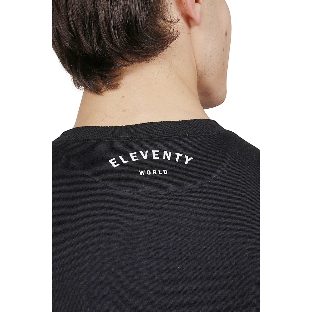Eleventy Jersey Katoen Ronde Hals T-Shirt Black Heren