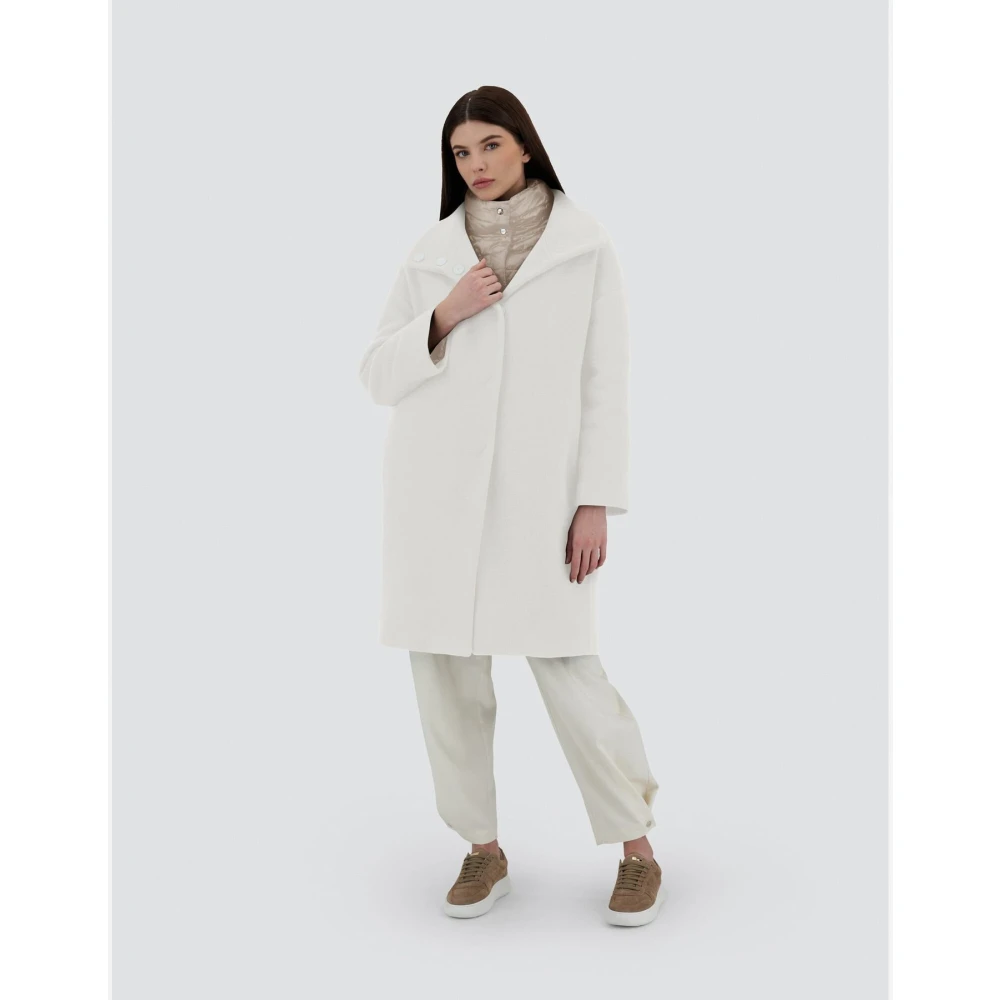 Herno Moderne Dubbel Nylon Ultralight Resort Jas White Dames