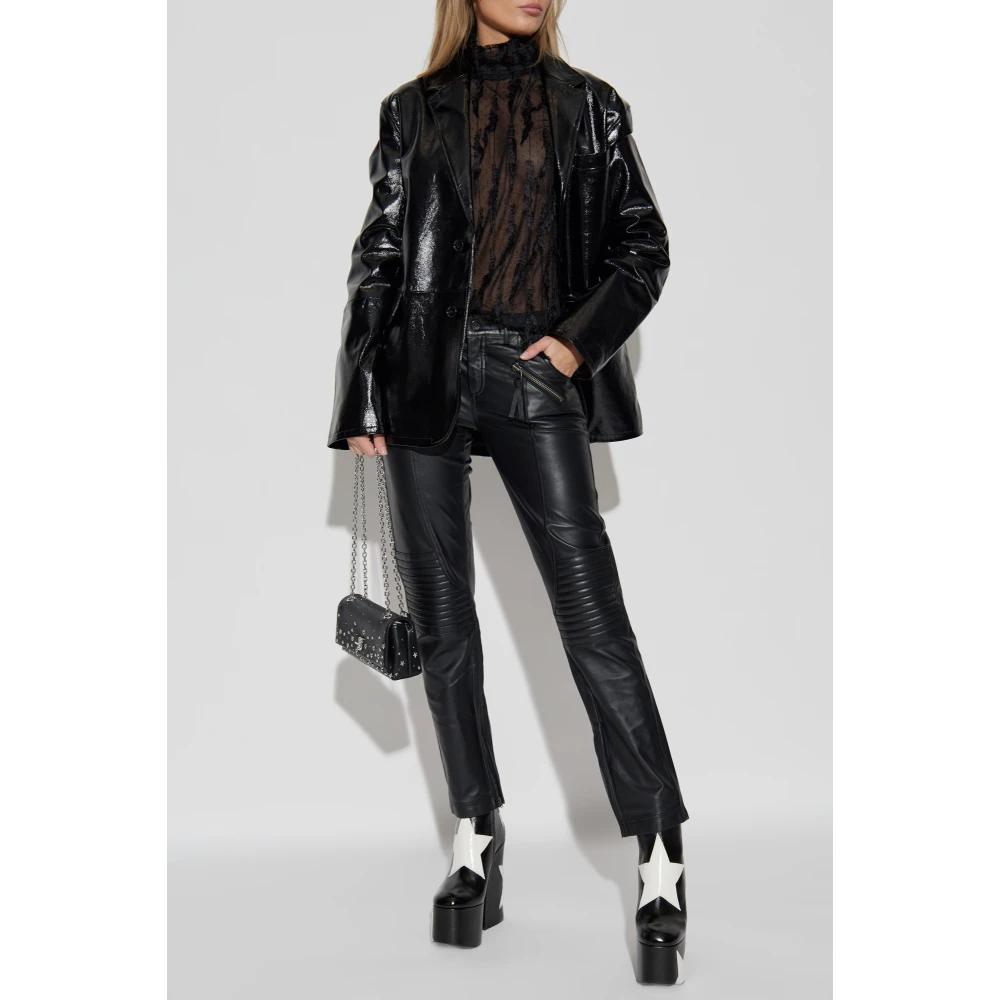 Munthe Leren broek Black Dames