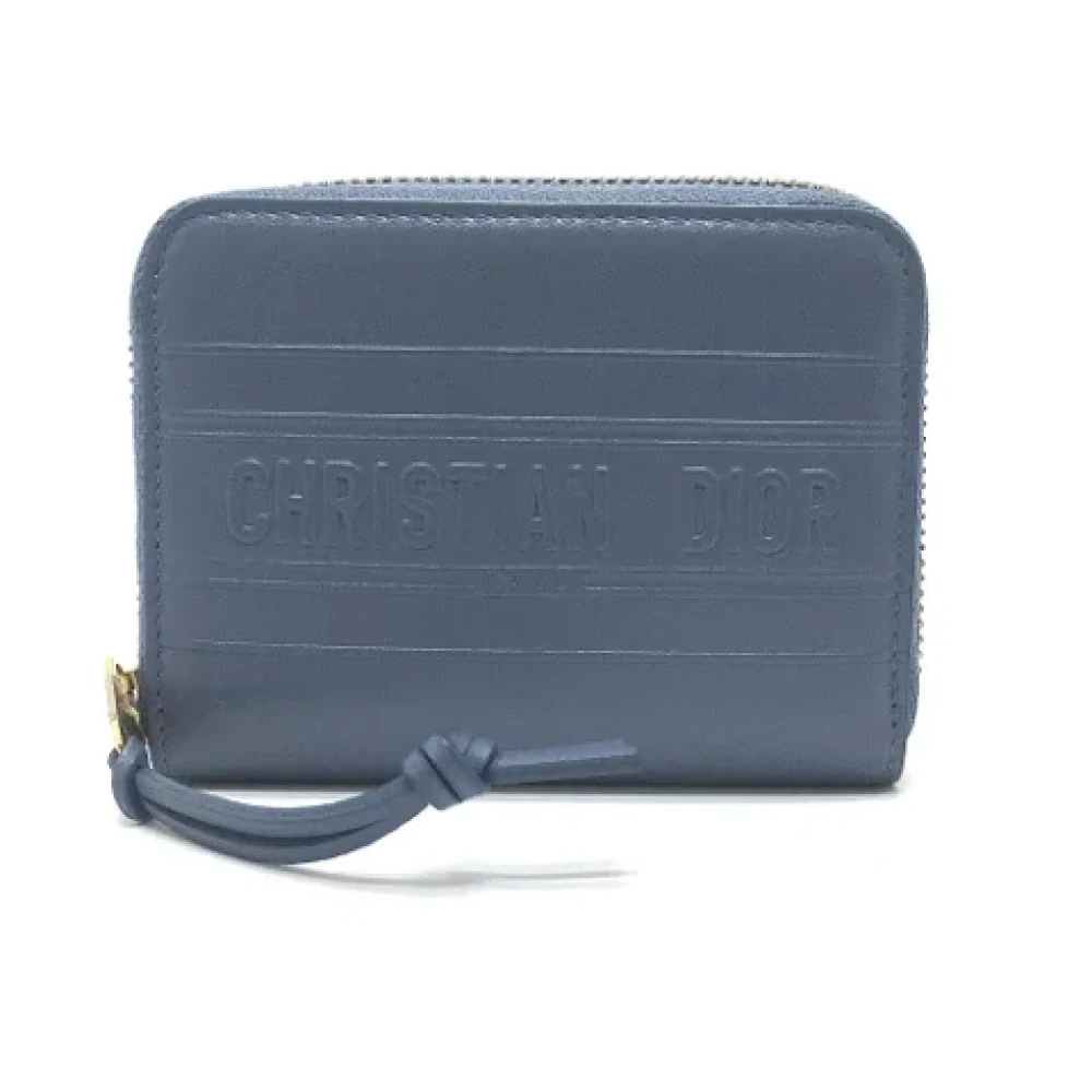 Dior Vintage Pre-owned Leather wallets Blue Dames