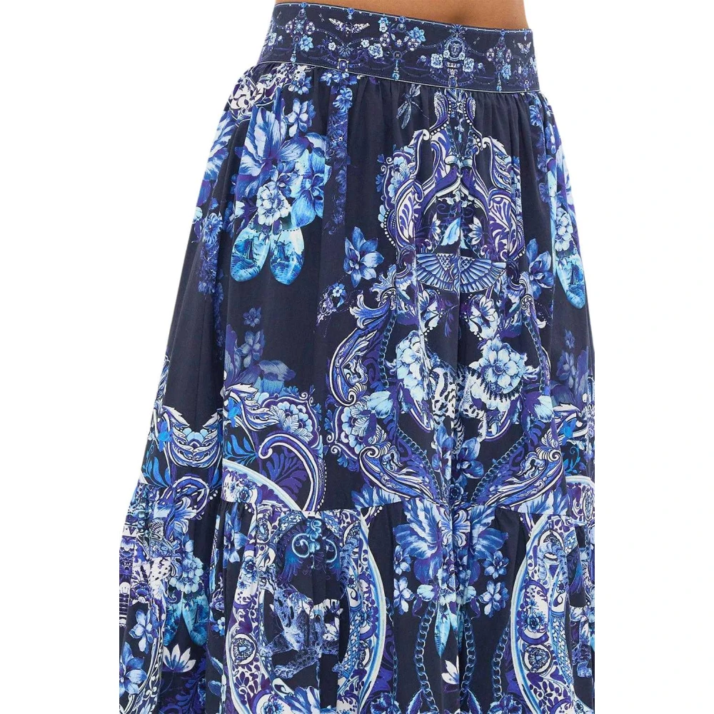 Camilla Blauwe Gerende Maxi Rok Delft Dynasty Blue Dames