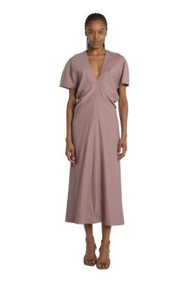 lilac-v-neck-dress