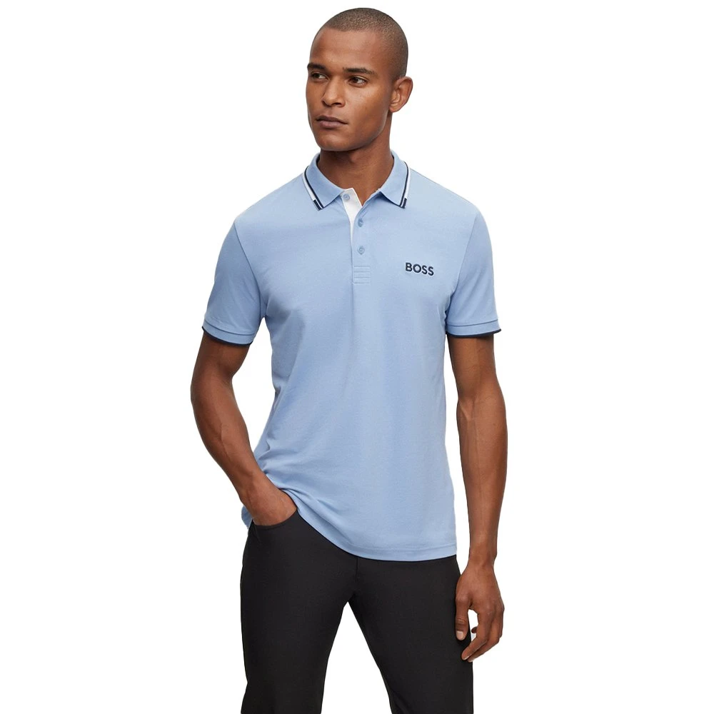 Hugo Boss Premium Kwaliteit Golf Polo Shirt Blue Heren