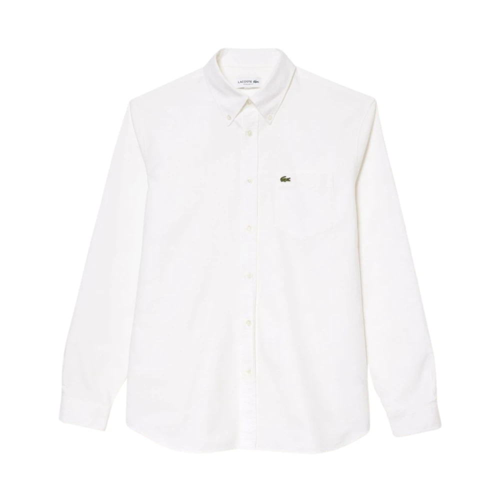 Lacoste Klieke Oxford Katoenen Overhemd White Heren