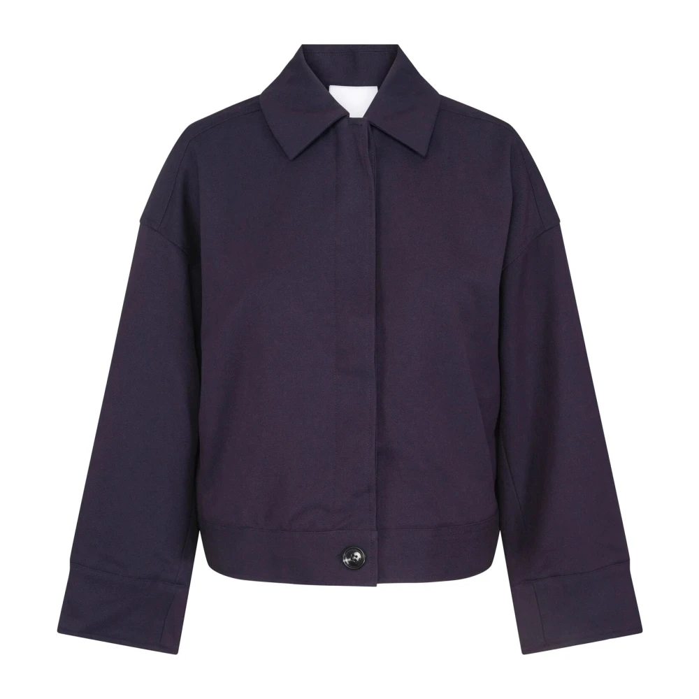 One & Other Stijlvolle Twill Jas Blue Dames