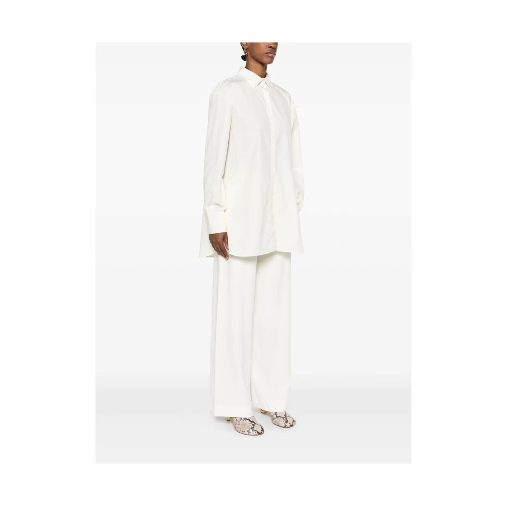 Mark Kenly Domino Tan Witte Button-Up Shirt met Box-Pleat Detail White Dames