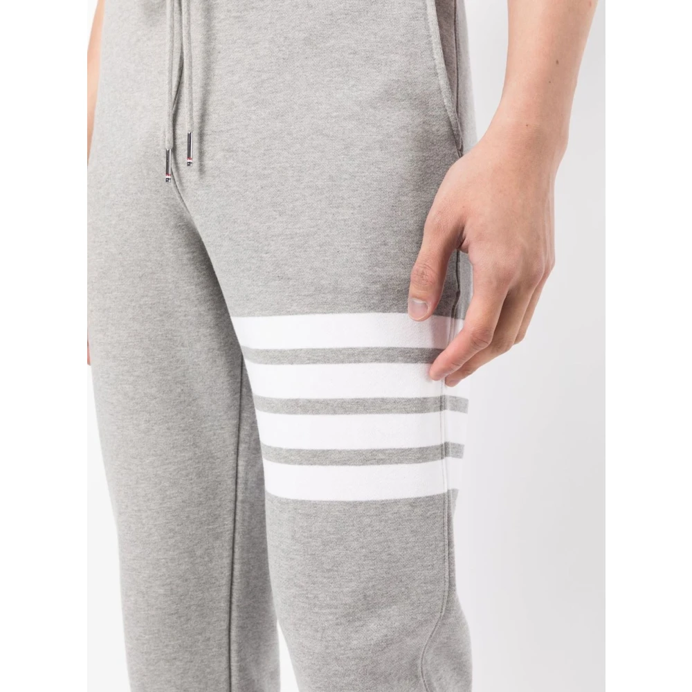 Thom Browne Grijze 4-Bar Loopback Sweatpants Gray Heren