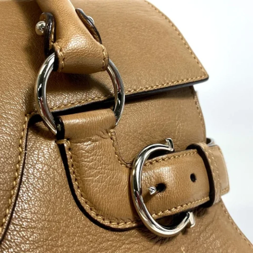 Salvatore Ferragamo Pre-owned Leather handbags Brown Dames