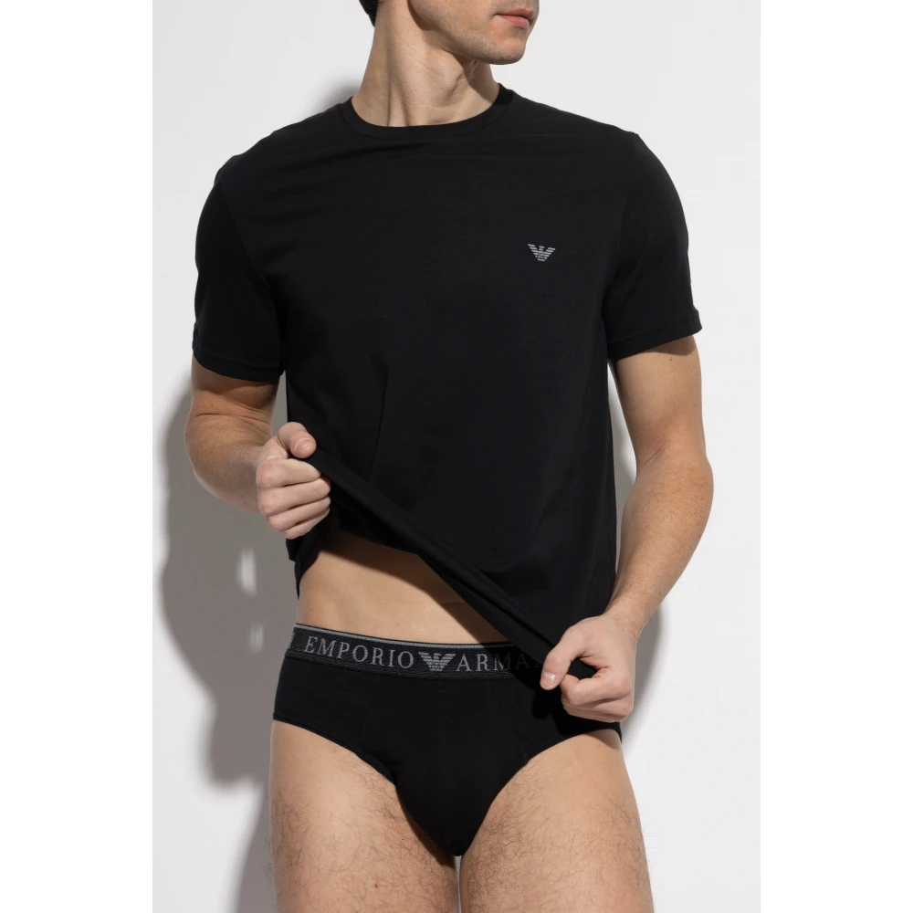 Emporio Armani Twee-pack ondergoed T-shirts Black Heren