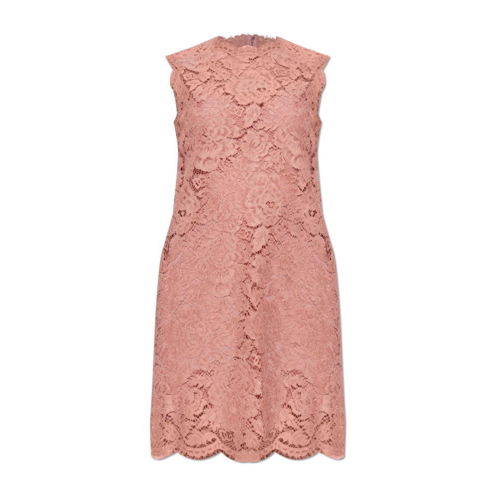 Dolce & Gabbana Mouwloze kanten jurk Pink Dames