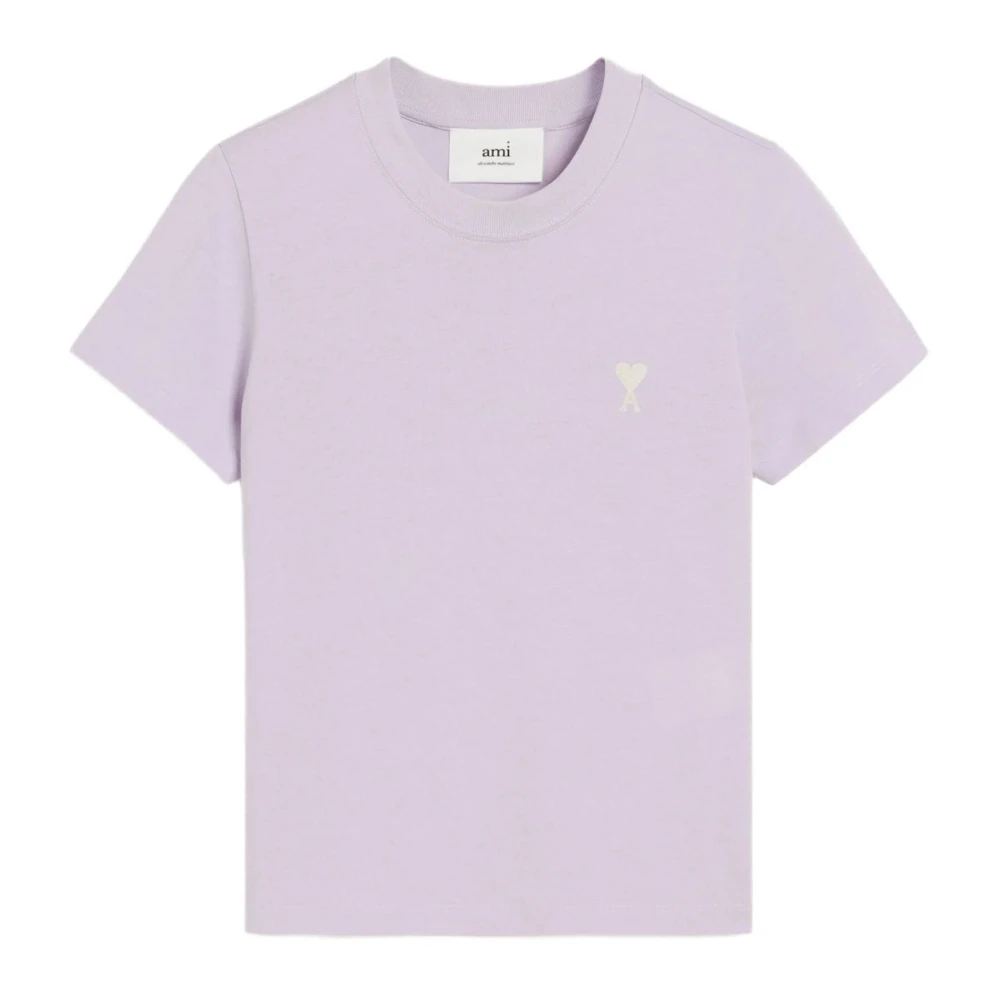 Ami Paris Lilac Purple Crew Neck T-shirt Purple, Dam