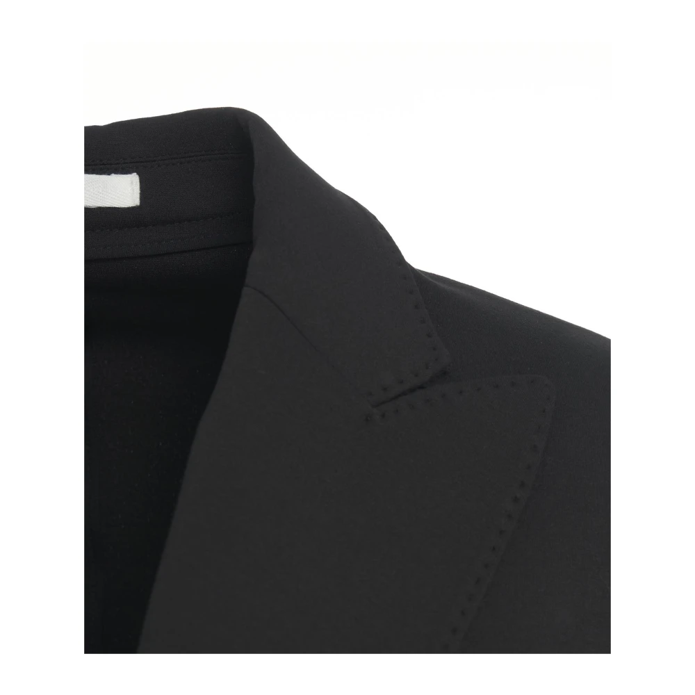 Paolo Pecora Zwarte single-breasted blazer Ss25 Black Heren
