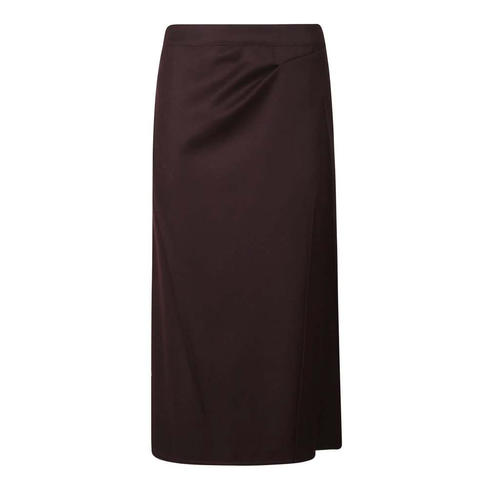 Victoria Beckham Brown Midi Skirts, Female, M, Pressed Tailored Skirt