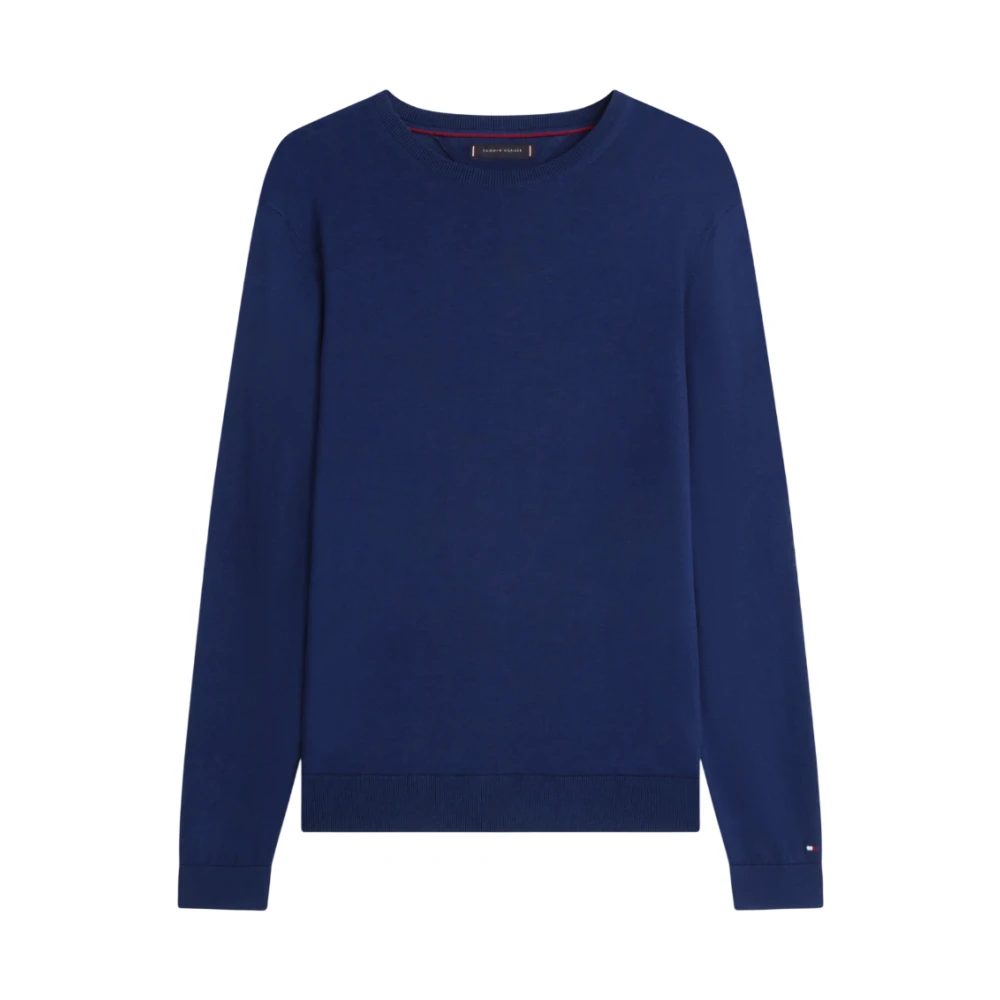Tommy Hilfiger , Round-Neck Knitwear, Male, Blue, 2XL, Smart Casual Crew Neck Jumper